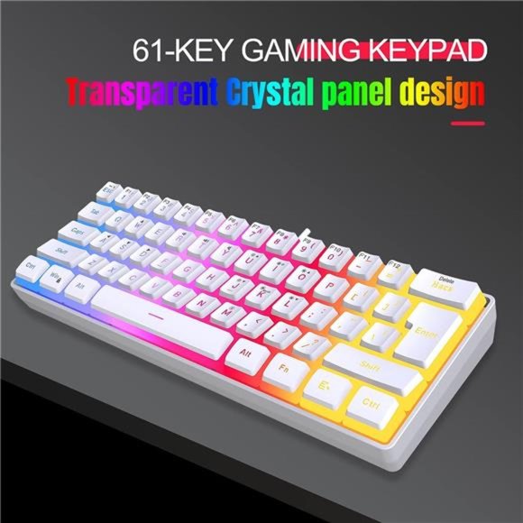 60% Wired Gaming Keyboard, Pudding Keycaps with Translucent Layer, RGB Backlit - Picture 6 of 6